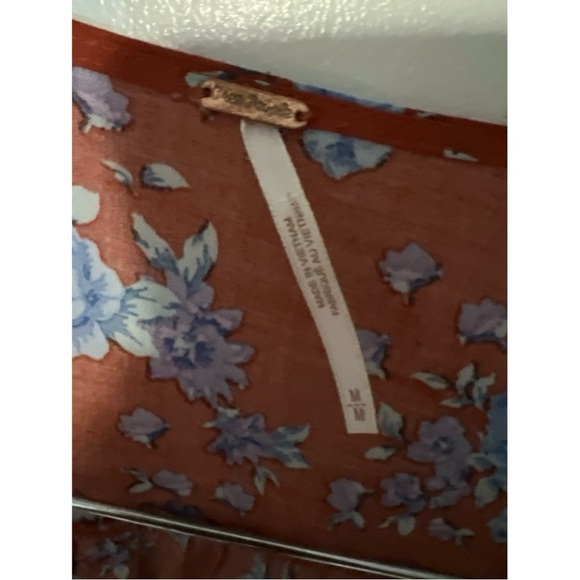 Free people Floral Rust and Blue Women's Top - Picture 2 of 2